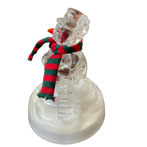 Cristal d'Arques Snowman Music Box Frosty Winter Christmas Holiday Decor France - Picture 2 of 15
